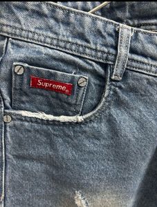 Supreme Distressed Blue Jeans