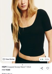 XXS H&amp;M Scoop Neck Cropped Tee