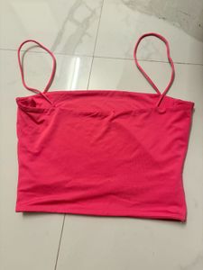 Hot Pink  Shein spaghetti Strap Crop Top