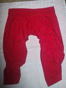 Red silk suit
