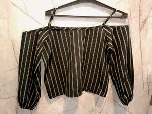 Striped Cold Shoulder Top