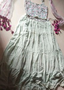 Mint Green Tiered Lehenga Choli