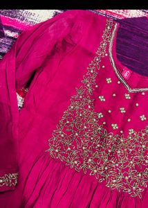 Mauve Embroidered Kurta set