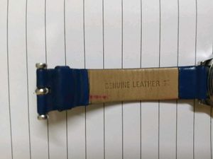 Sonata Blue Leather Strap Watch