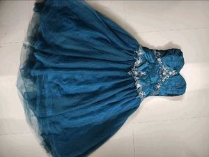 Stunning Teal Embellished Party Dress