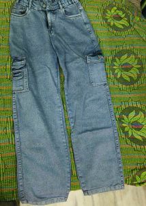 Light Wash Cargo Jeans