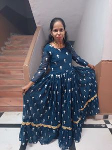 Elegant Teal Anarkali Dress