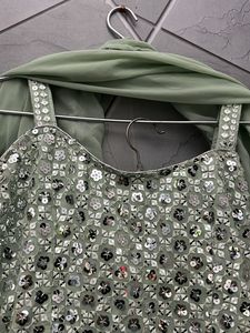 Sparkling short Kurta wd flare plaza n duptta