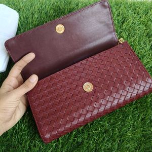 Estee lauder Burgundy Woven Chain Sling Bag