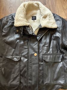 Tokyo Talkies Women Black Crop Leather Jacket