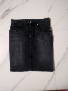Y2k Black Jeans Skirt