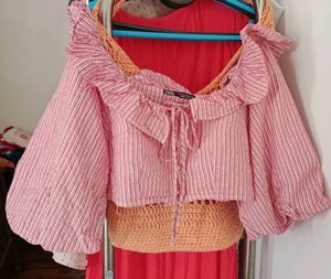 ZARA Cottagecore Top💐🌸