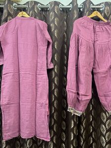 Purple Kurta Set with Pants