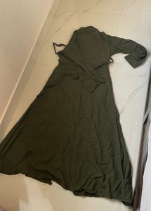Olive Green Shirt Dress by Tokyo talkies