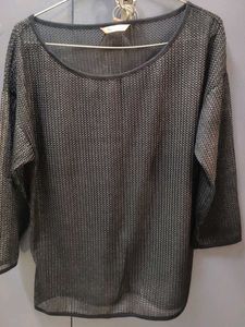 Sparkly Black Long Sleeve Top