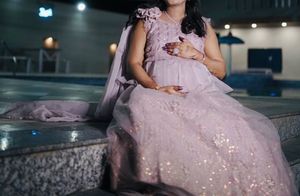 Elegant Lilac maternity gown