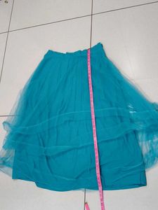 Teal Tulle Ethnic Skirt or chaniya