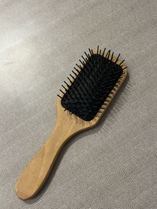 Wooden Paddle + Pink Hair Brush