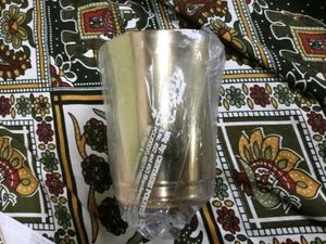 Brass coated Thali Set with Katoris &amp; Glass