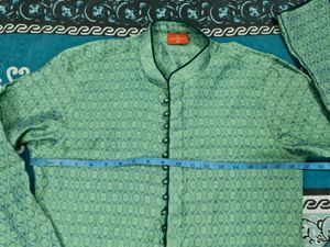 Boy's Green Printed Kurta Set