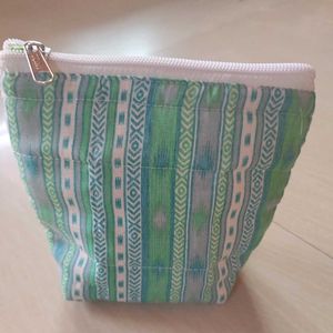 Handmade Green Striped Pouch