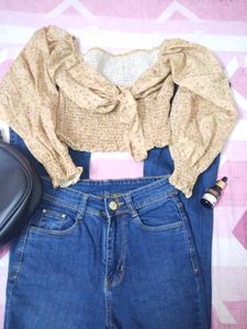 Cute Floral Tie Front Top