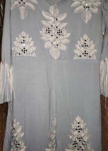 Embroidered Blue Kurta Set