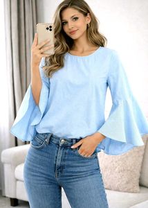 Sky blue cotton top size-34