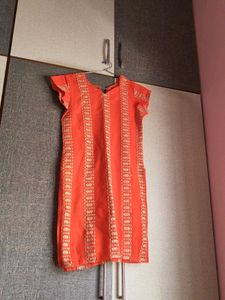 Orange Embroidered Kurta