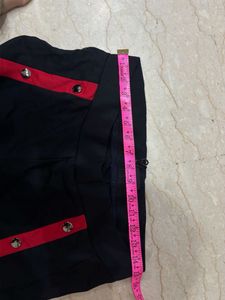 Stylish Black Track Pants with Red &amp; White Stripes