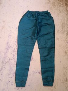 Teal Silk Palazzo Pants