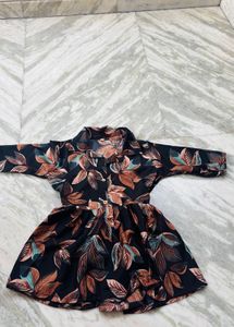 Chic Leaf Print Dress