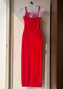Elegant Red Spaghetti Strap Dress(medium)