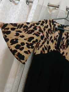 Leopard Print &amp; Black Jumpsuit