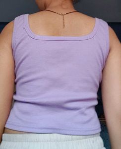 Lavender Ribbed Crop Tank Top