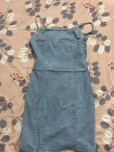Denim Spaghetti Strap Mini Dress