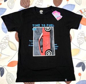 🎽Men's Black "Time to Fuel Up" Graphic T-Shirt