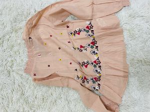 Embroidered Peachy Top