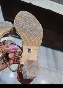 Elegant Gold Heeled Sandals