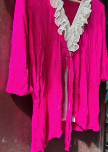 Bright Pink Ruffled Top