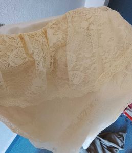 Cream Lace Off-Shoulder Dress