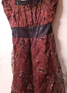 Floral Maroon Dress
