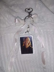 Custom Photo Keychain with Lace Bow