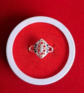 Elegant Silver Ring with Blue Stones