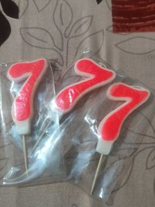 Set of 3 Number 7 Birthday Candles