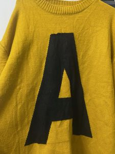 Yellow Knit 'A' Sweater Dress