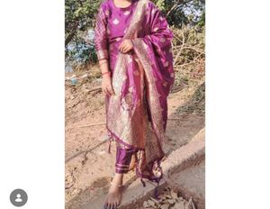 Beautiful Purple Kurta Set with Dupatta