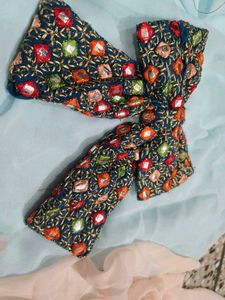 Embellished Mirror Work bow clip