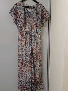 Floral Print Dress with Ruffle Detail