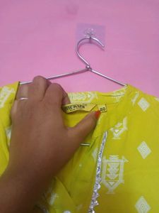 Mokshi Yellow Printed Kurta